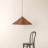 Vintage Rattan Wabi Sabi Pendant Light